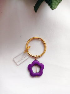 Purple Flower Key Chain, Floral Keychain, Vibrant Key Accessory, Nature-Inspired Keyring | by lovedbynlanla