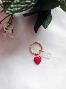 Red Heart Key Chain, Heart-shaped Keychain, Passionate Key Accessory, Stylish Key Holder | by lovedbynlanla
