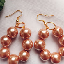 Load image into Gallery viewer, Bronze Glass Pearl Earrings, Glass Pearl Jewelry, Unique Earrings | by lovedbynlanla
