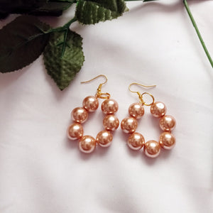 Bronze Glass Pearl Earrings, Glass Pearl Jewelry, Unique Earrings | by lovedbynlanla