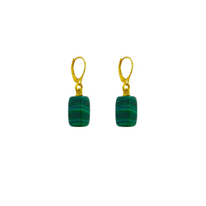 Malachite and Yellow Gold Vermeil Earrings, Gemstone Earrings, Bloom Collection | by nlanlaVictory