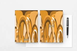 Orange Favour Notebook, Orange Abstract Print Notebook | by Victory In Wellness