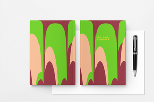 Green Peach Maroon Red Abstract Design Notebook | by Victory In Wellness