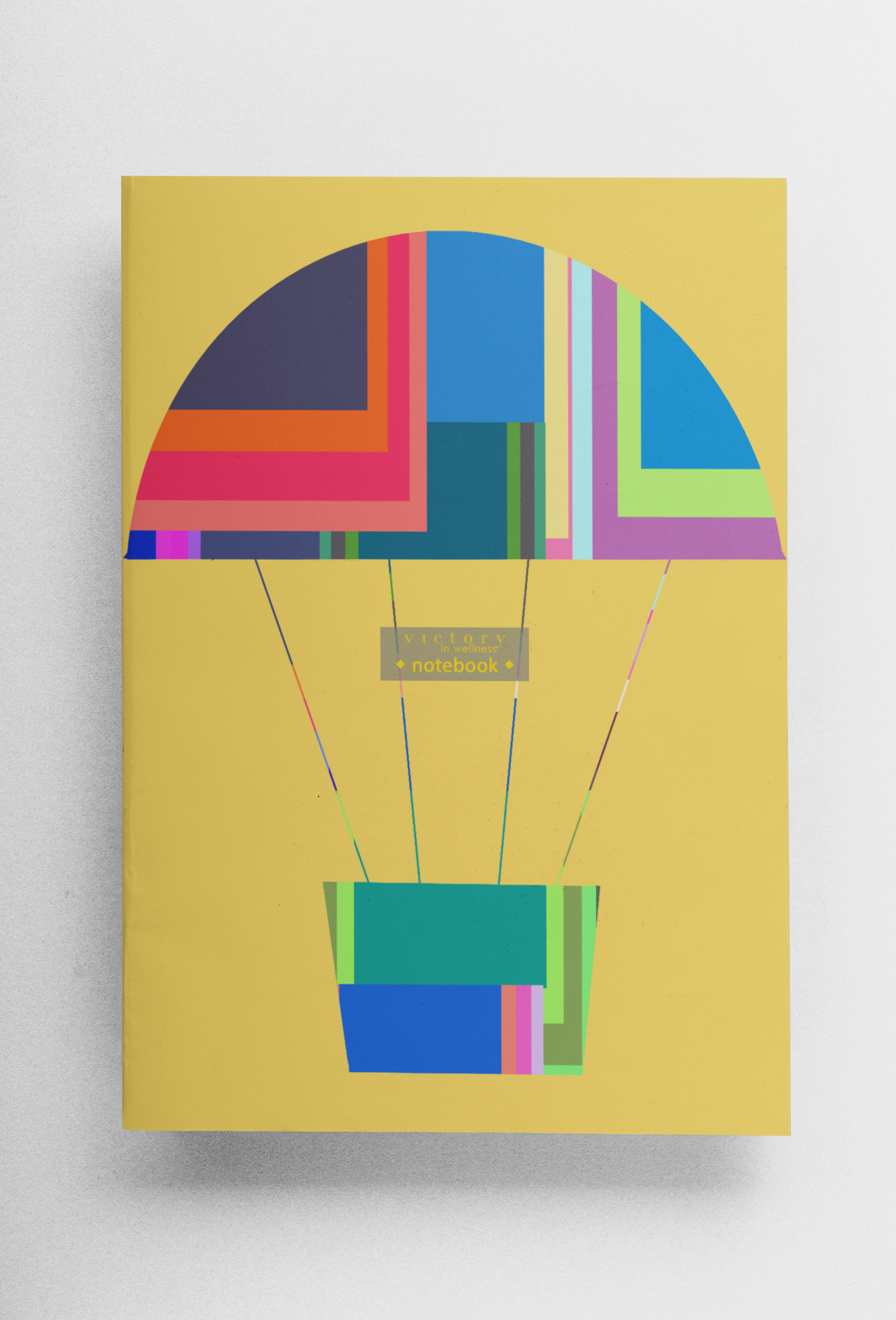 Yellow Hot Air Balloon Notebook, Travel Journal for Kids and Adults, A5 Size with 48 Pages | by Victory In Wellness