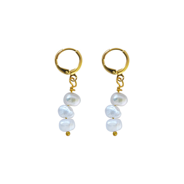 Irregular white freshwater pearl earrings | by Ifemi Jewels