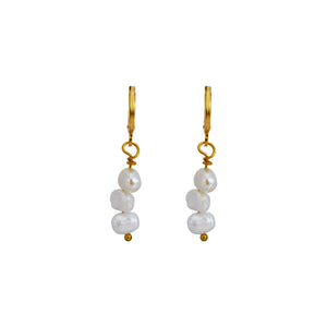 Irregular white freshwater pearl earrings | by Ifemi Jewels