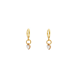 White heart enamel minimalist huggie earrings | by Ifemi Jewels