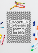 Load image into Gallery viewer, Empowering Scandinavian Kids Colouring Posters Set, 12 Inspirational Designs | by Victory In Wellness
