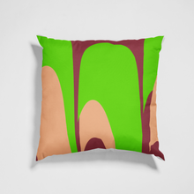 Load image into Gallery viewer, Green Peach Maroon Red Abstract Design Cushion Cover without filler | by Victory In Wellness
