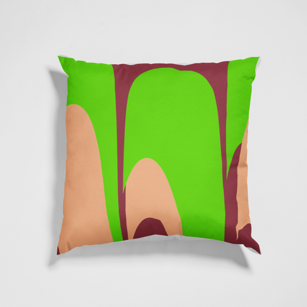 Green Peach Maroon Red Abstract Design Cushion Cover without filler | by Victory In Wellness