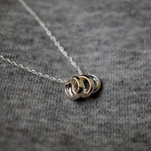 Load image into Gallery viewer, Triple unity sterling silver necklace
